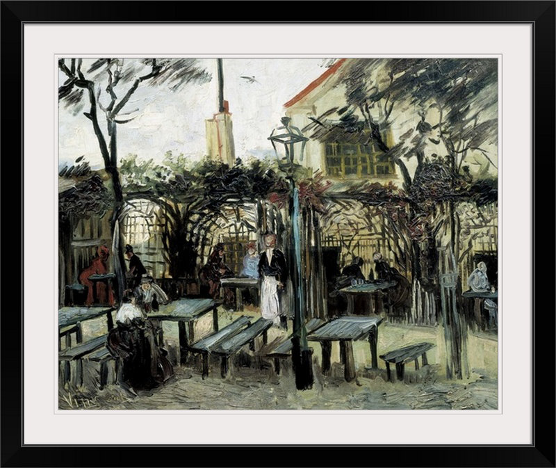 " Terrace Of The Cafe La Guinguuette " by Vincent Van Gogh, 16" H x 20" W x 1.5" D, Canvas