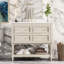 Meuble-lavabo de salle de bain 36 po. - Beige. 4 tiroirs. Lavabo en céramique. Armoire moderne
