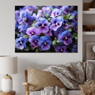 «Purple Pansies Field Vibrant» sur toile