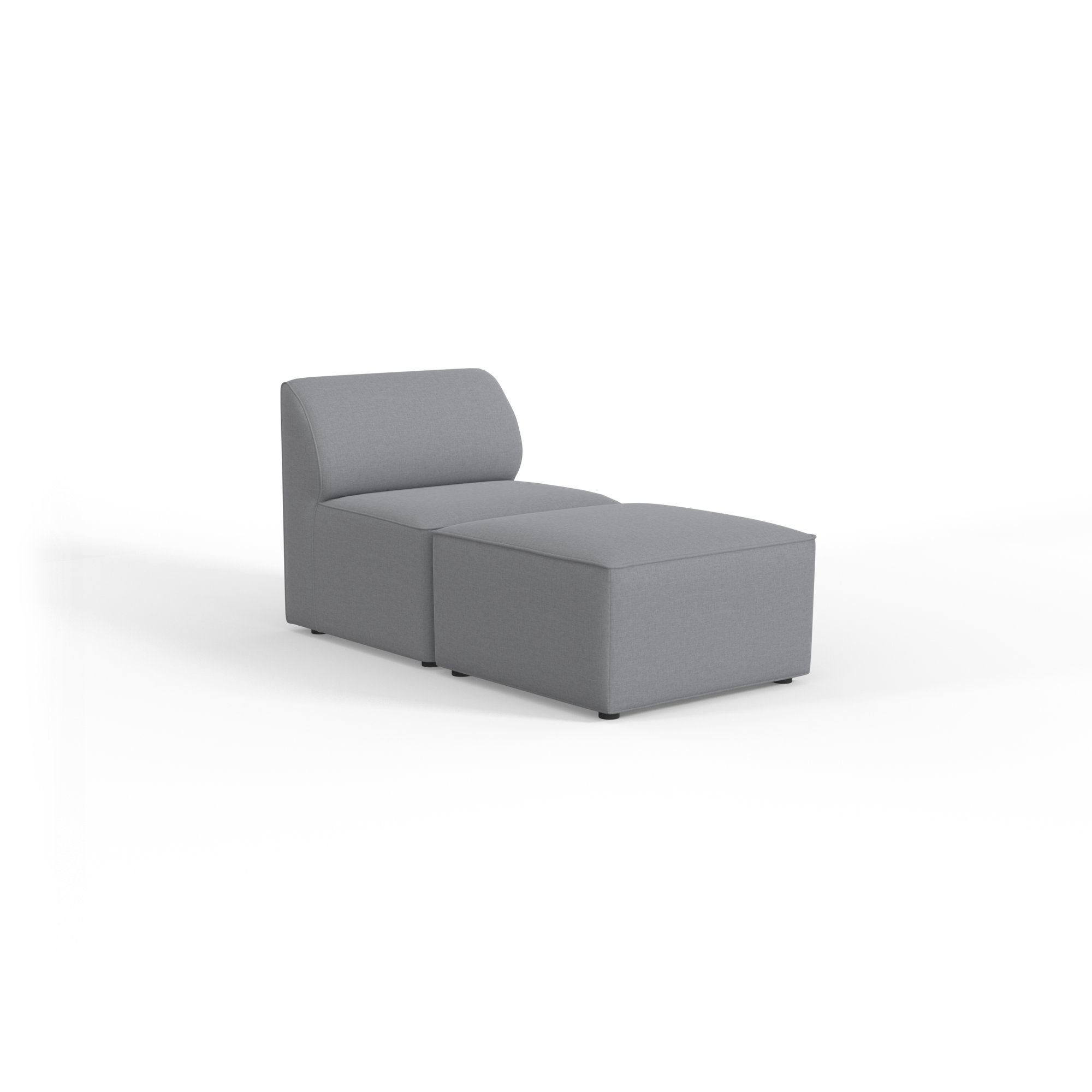 Big Joe Patio Outdoor Lounge Chair & Ottoman Set, Smoke Gray