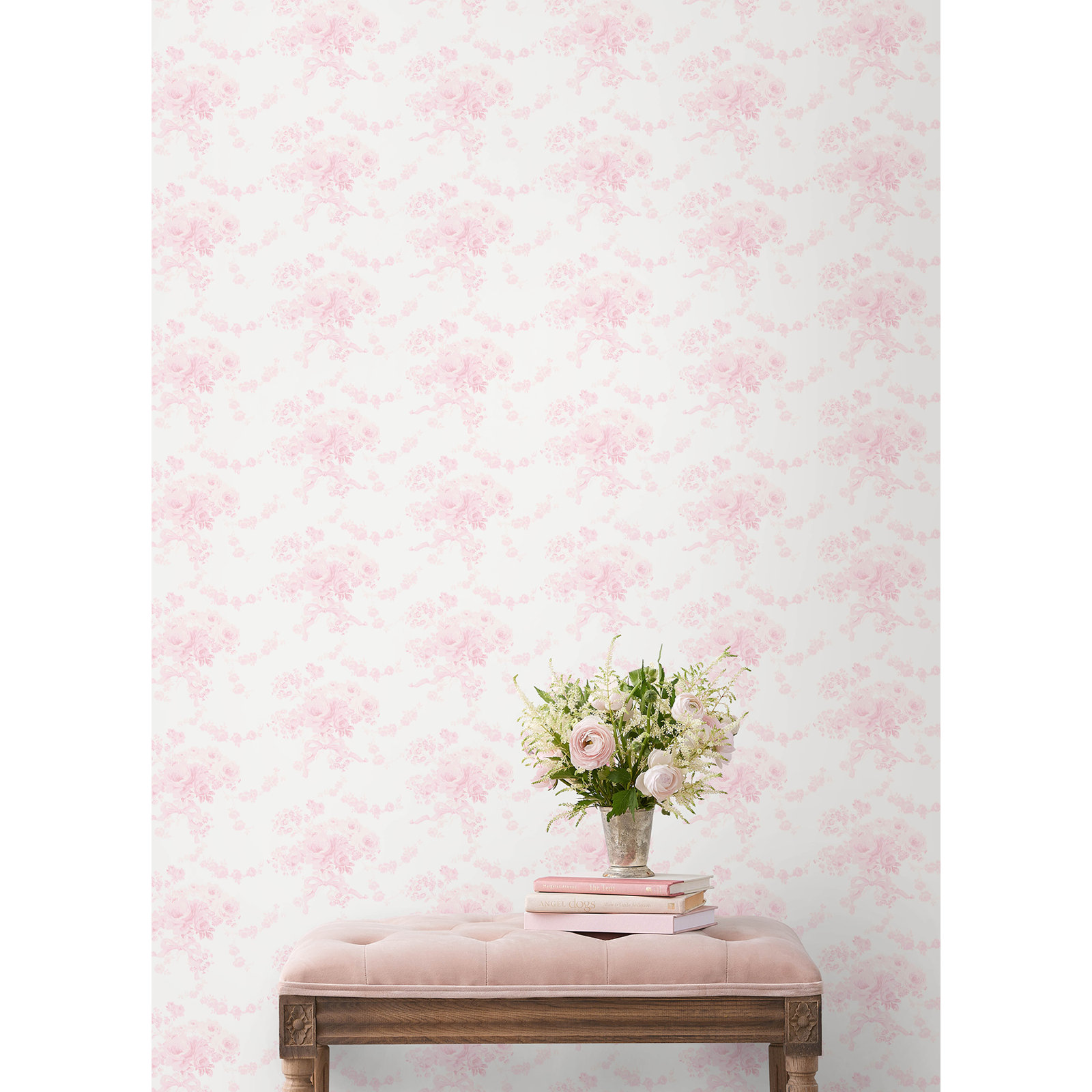 Champagne Harbor Dream Peel and Stick Wallpaper, Pink