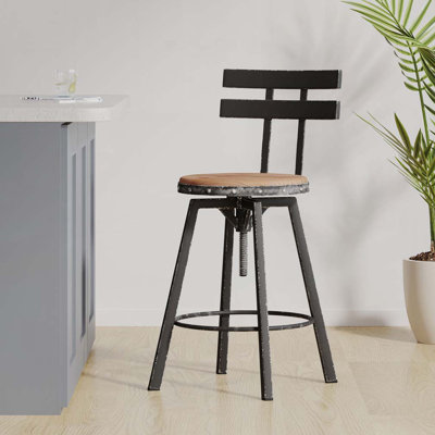 Bar Stools with Metal Legs,Back