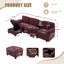 Canapé modulaire réversible en L avec repose-pieds de 104,74 po pour le salon-1787949241