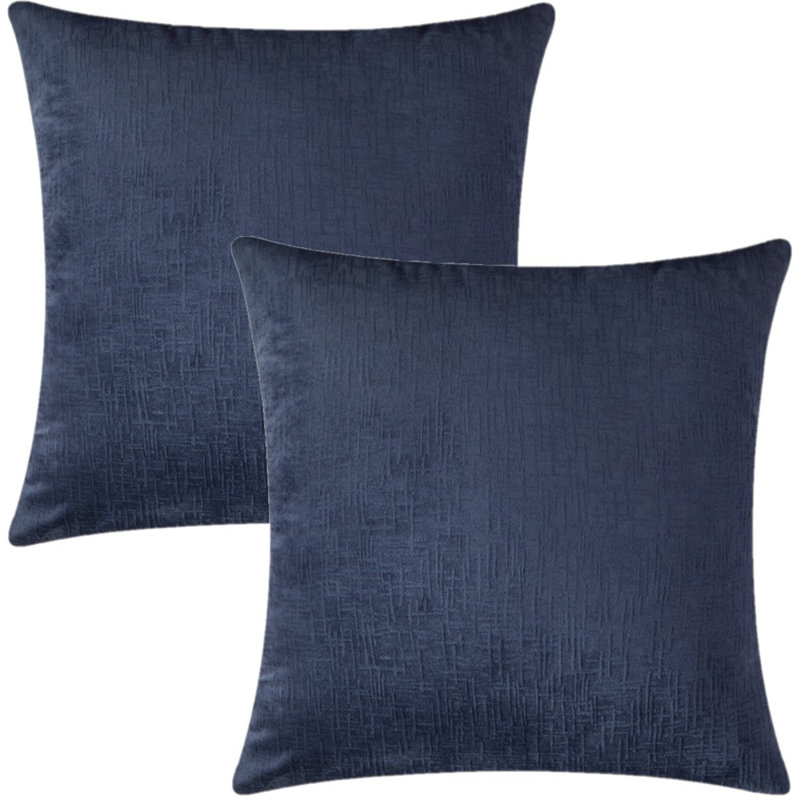 Ensemble de 2 housses de coussin en velours, Bleu foncé