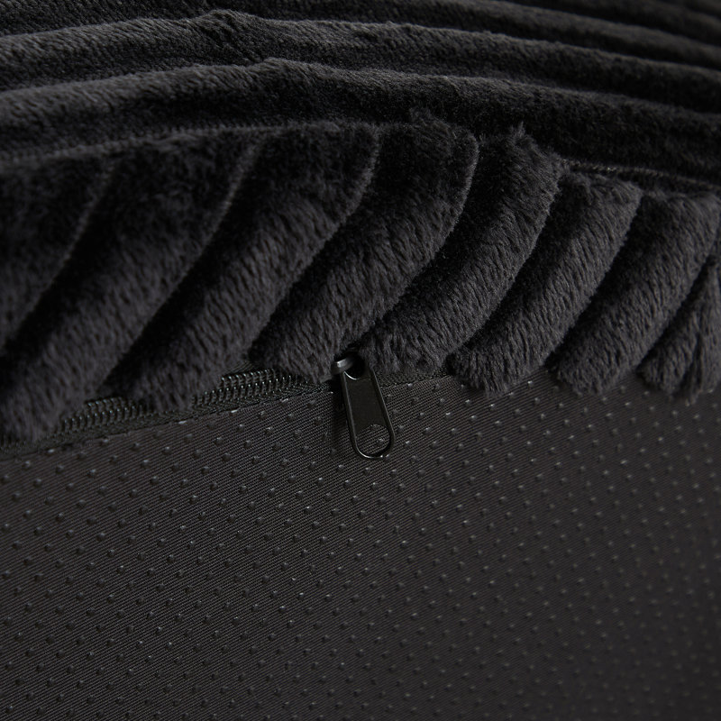 Canapé rond avec coussins, Black Corduroy