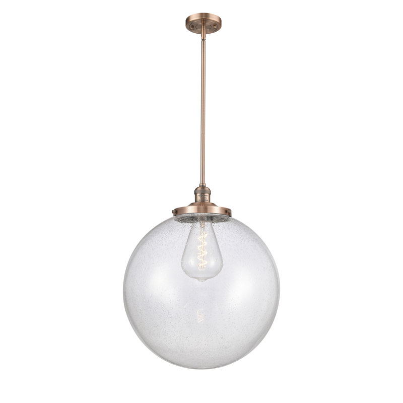Luminaire suspendu simple à 1 lumière Beacon, Cuivre antique, Grainé