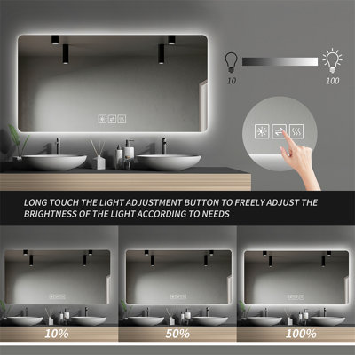 Miroir mural avec éclairage DEL / Miroir de salle de bain / Miroir sur pied / Miroir de maquillage