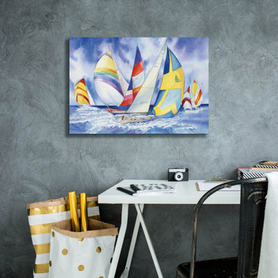 Breakwater Bay 'Sailboats' by Kathleen Parr Canvas Wall Art