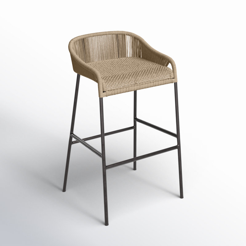 Belmont Powder Coated Aluminum Stool, Taupe, 28" H