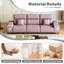 Canapé électrique inclinable à 3 places avec recharge sans fil, système audio, contrôle indépendant de la zone de vie à trois zones, couleur rose, cadre en eucalyptus avec positionnement zéro gravité et construction de type C