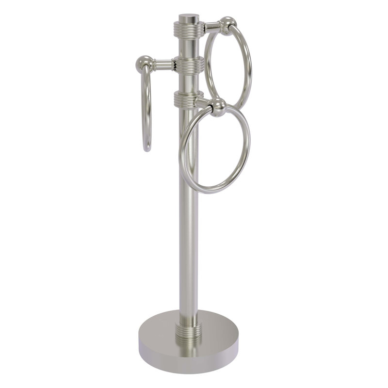 Porte-serviettes en anneau 3 balançoires, Nickel satiné