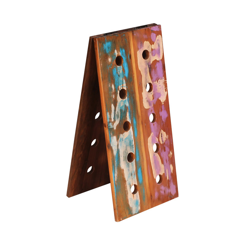 Valeri 20 Bottle Solid Wood Floor Wine Bottle Rack in Brown