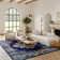 Tapis oriental bleu / blanc Burnie