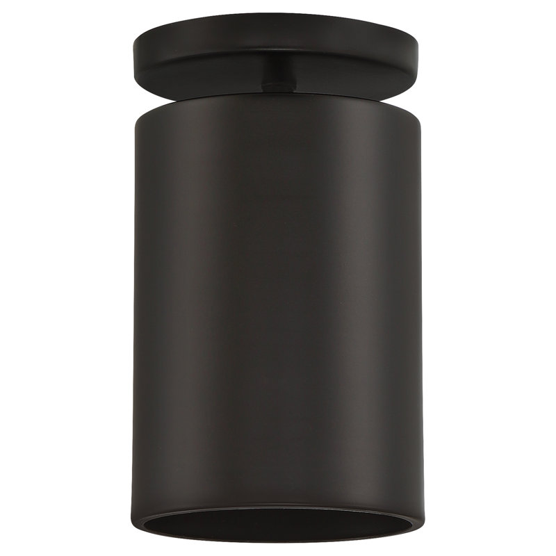 Plafonnier semi-encastré d'extérieur noir mat l 4,5 po