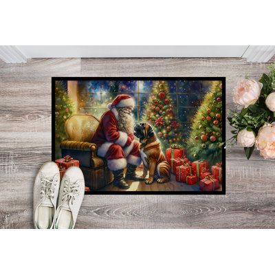 Bullmastiff and Santa Claus Doormat