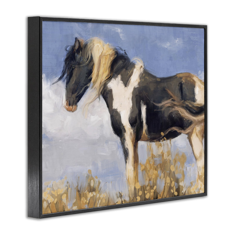 Art traditionnel, estampe numérique portée par le vent par Nina Blue, Giclée encadrée noir minuit, H 11 po x l 14 po