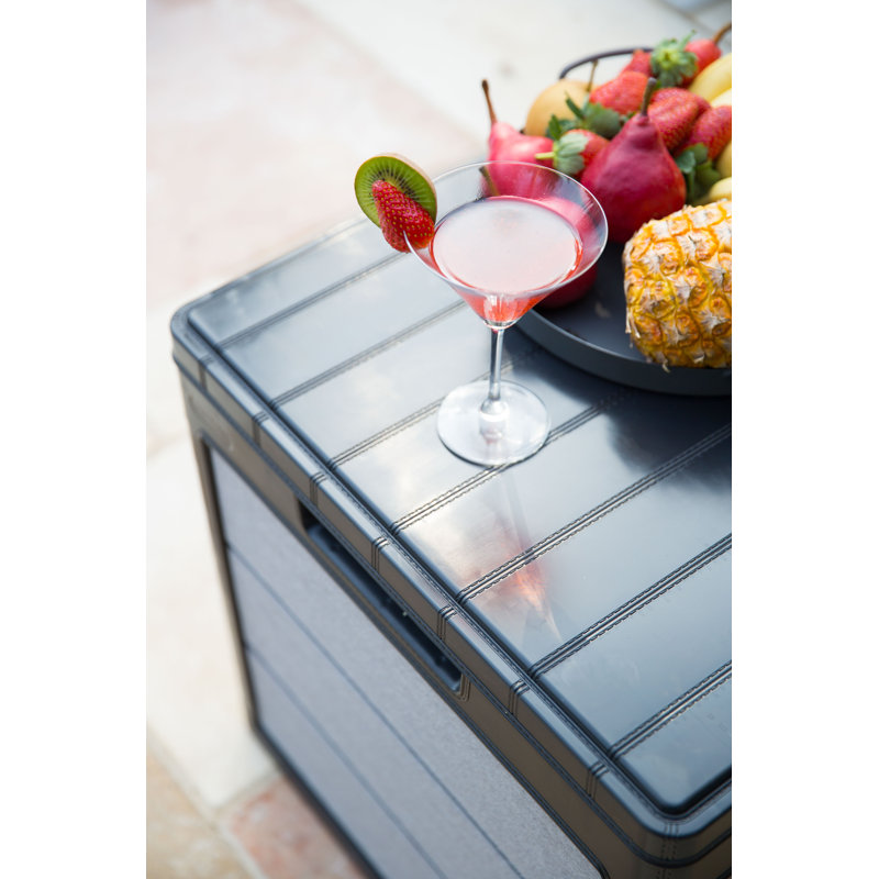 Keter 30 Gallon Gray and Black Lockable Resin Deck Box