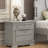 Grey 3-Drawer Nightstand