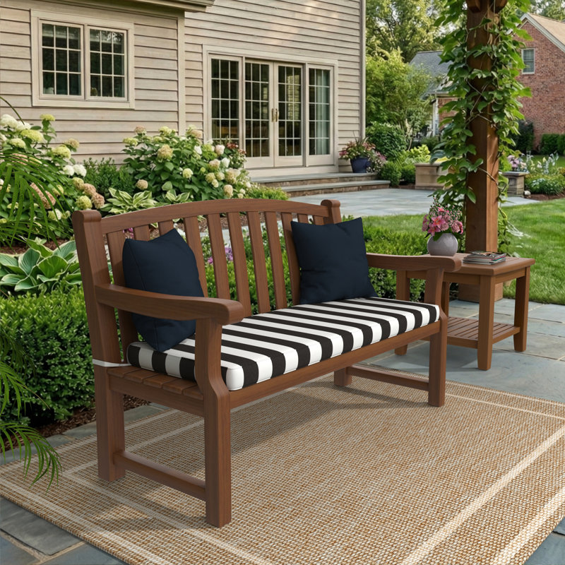 Sunbrella® Indoor/Outdoor Bench Seat Cushion, 3" Thick, 40" W x 17" D, Cabana Classic Black