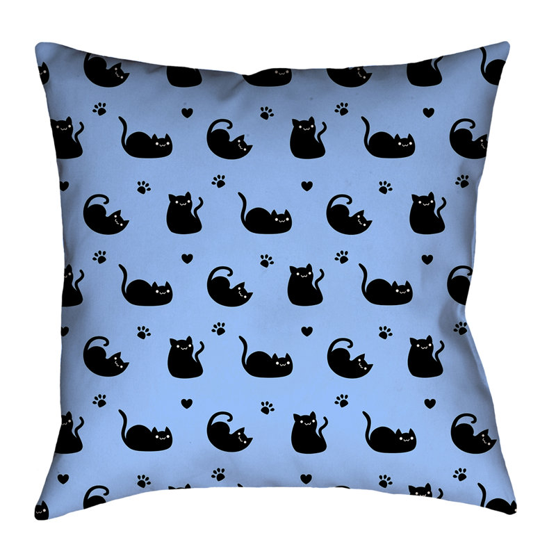 Housse de coussin Katelyn Elizabeth, 14 po x 14 po, Bleu foncé, Polyester
