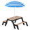 Table de pique-nique pour enfants avec parasol, table 3 en 1 sable et eau en bois
