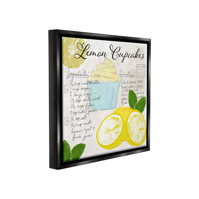 «Lemon Cupcake Recipe» par Daniela Santiago sur, Cadre flottant noir de jais, H 25 po x l 25 po