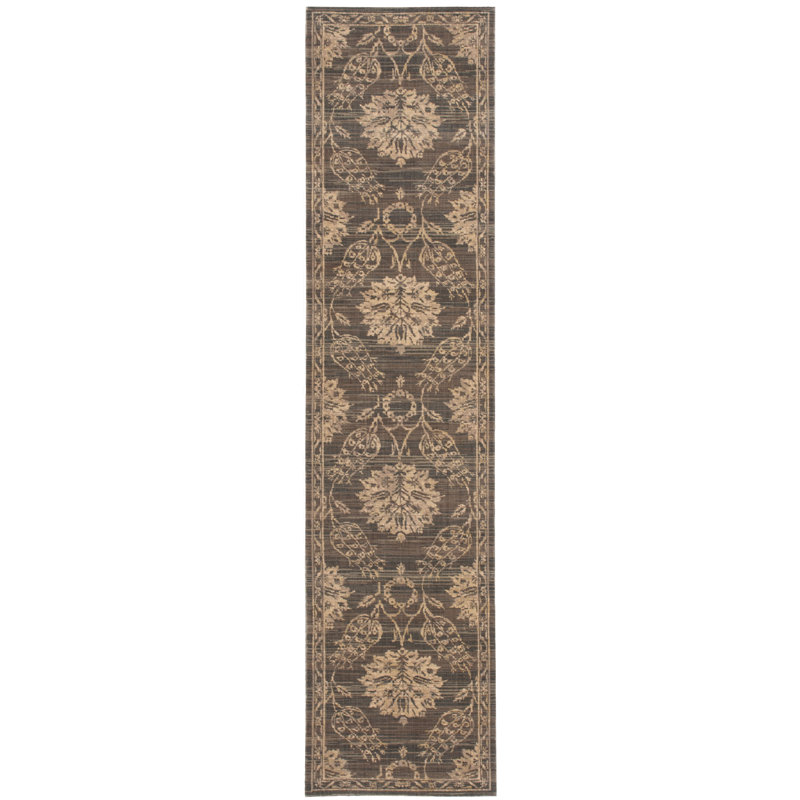 Tapis en laine / graphite Montana, Tapis de couloir : 2 pi 5 po x 10 pi