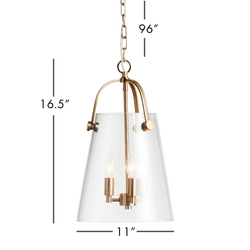 Capra Pendant Small, Gold, 16.5" H x 11" W x 11" D