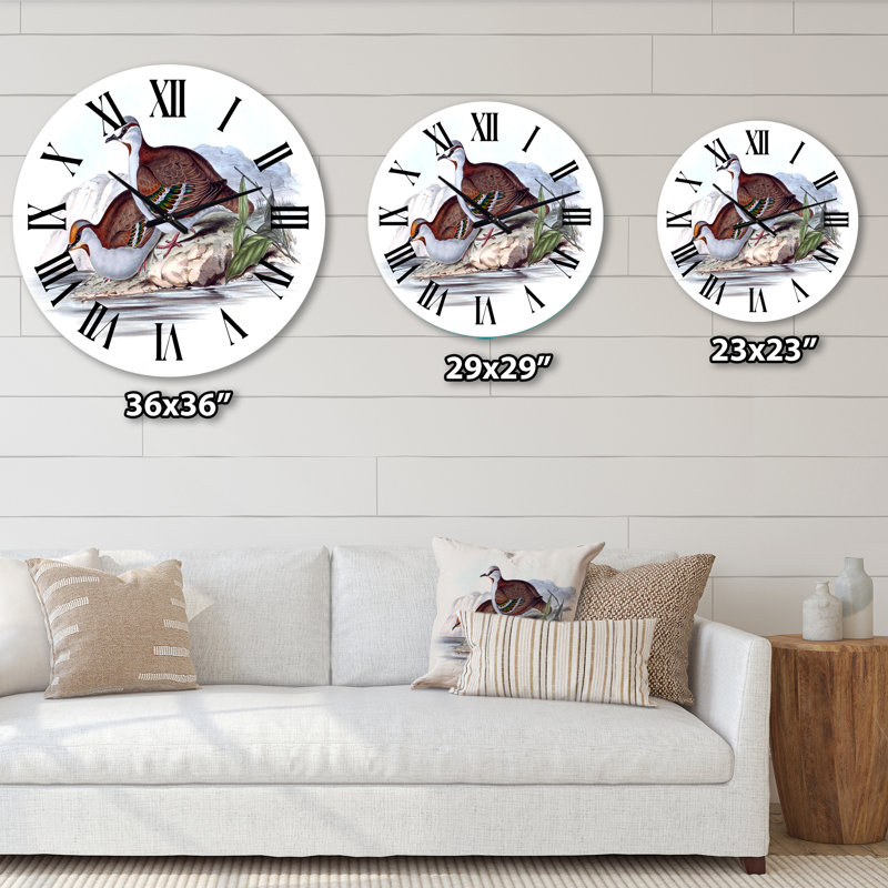 Oiseaux australiens rétro vintage - horloge murale traditionnelle, Grand