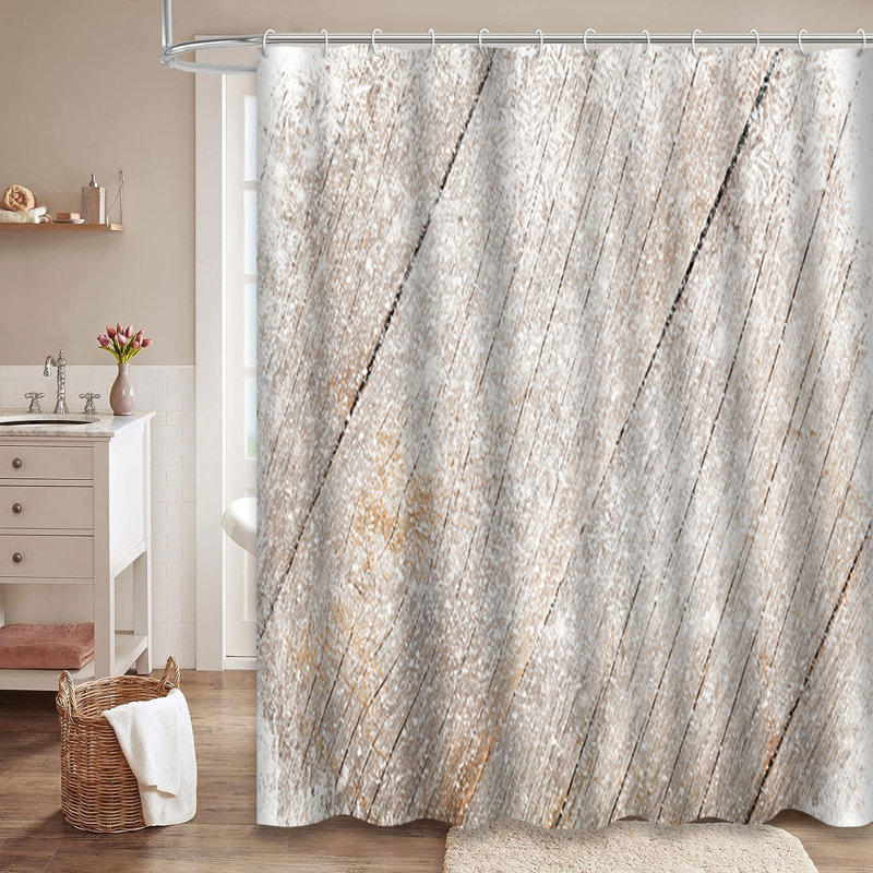 Rideau de douche Snowy Old Wood, L 72 po x l 72 po