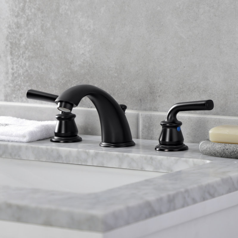 Robinet de salle de bain espacé Kingston, Noir mat