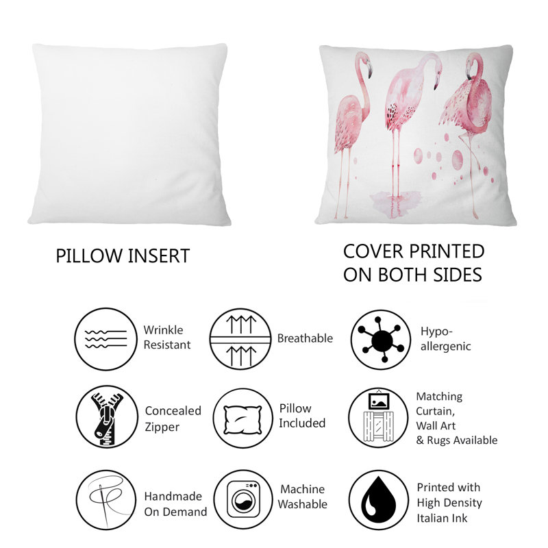 Flamants roses sur fond blanc - imprimé traditionnel 1