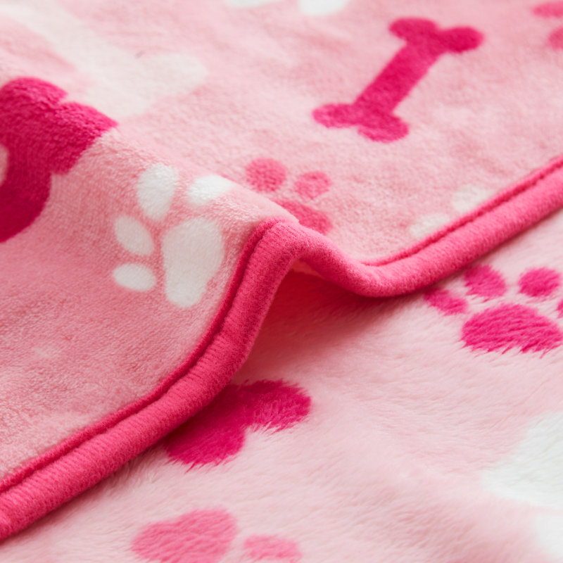 Pink Reversible Fleece Pet Blanket 32" x 24"