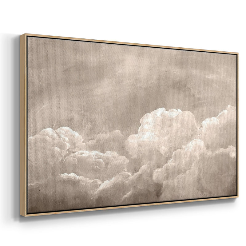 «Painted Clouds I», reproduction d'art sur toile, H 17 po x l 25 po x P 2 po, Bois naturel