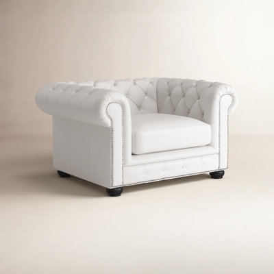 Fauteuil Chesterfield en cuir Freddie