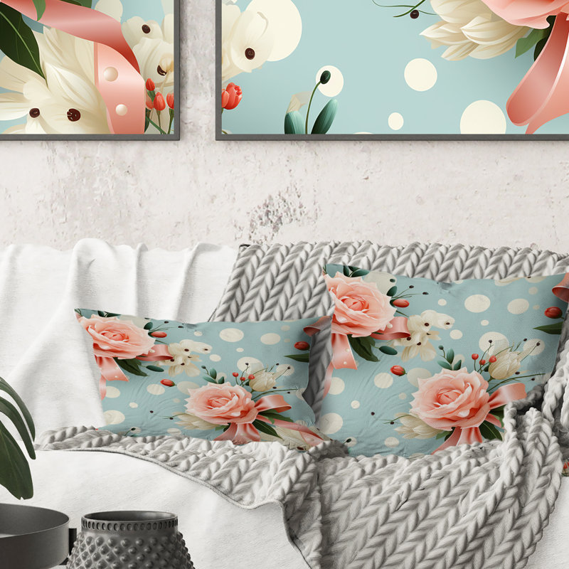 Coussin Rose, H 16 po x l 16 po