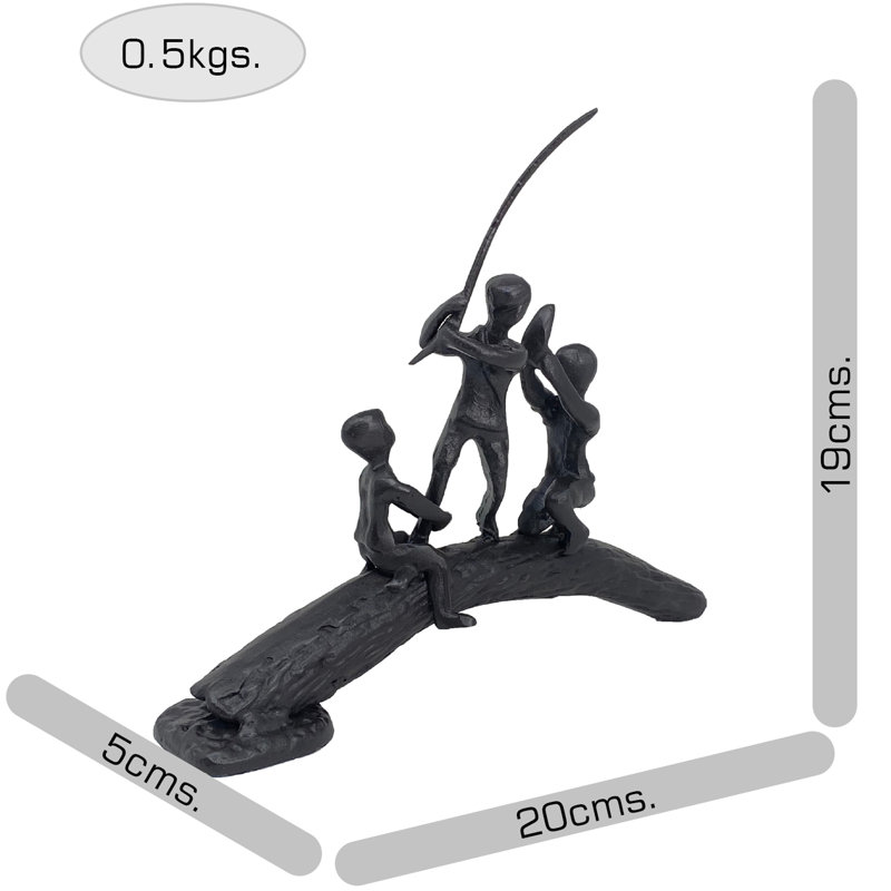 HUCKLEBERRY BOYS Iron Figurine 19cm, Mocha