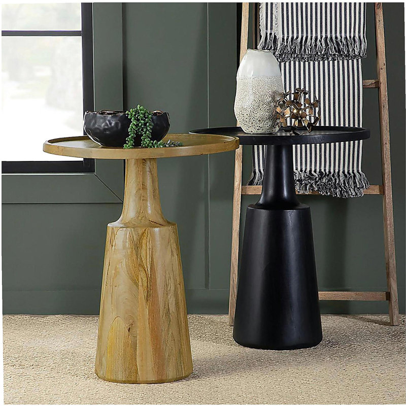 Natural base decorative side table, Brown