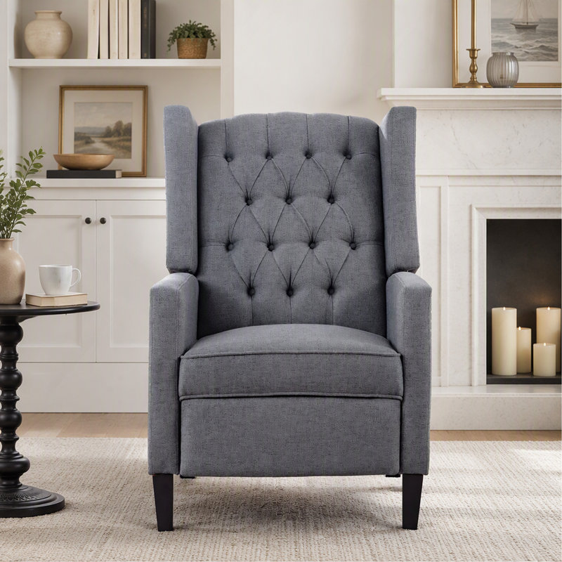 Fauteuil inclinable manuel de 27,16 po de large, Tissu gris