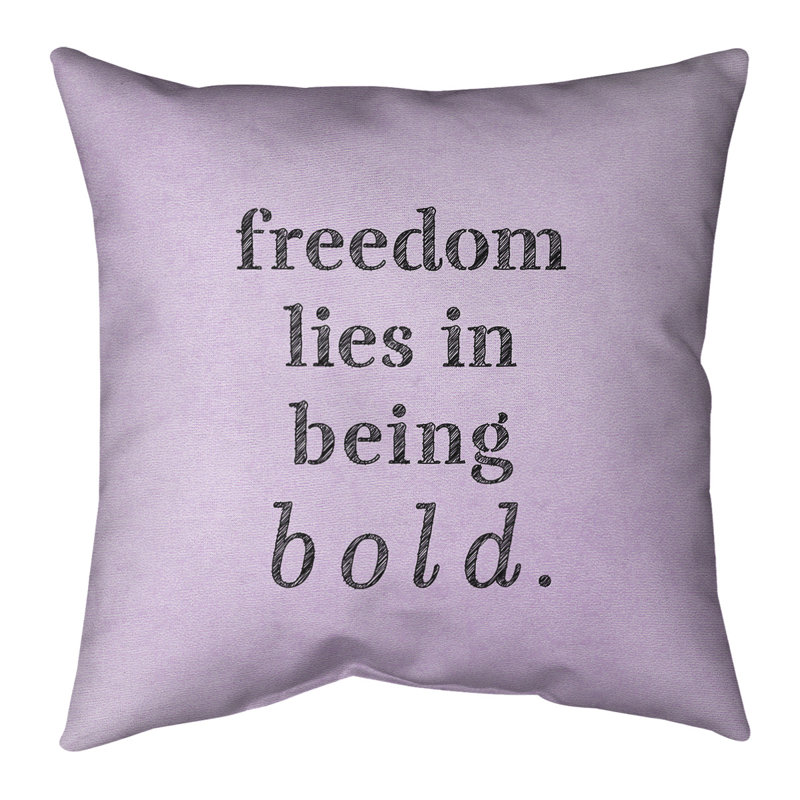 Coussin «Hand Bold», 20 po x 20 po, Mauve / Noir