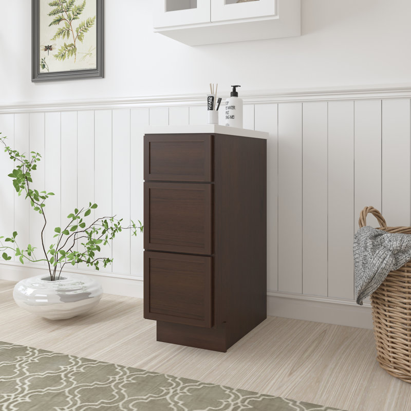 Base de meuble-lavabo simple 12 po seulement, Brun