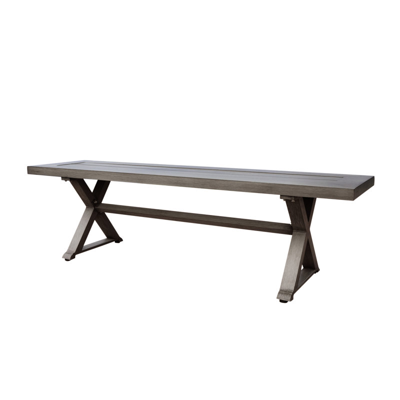 Banc en aluminium, gris foncé - Structure de banc de salle à manger moderne pour l'extérieur