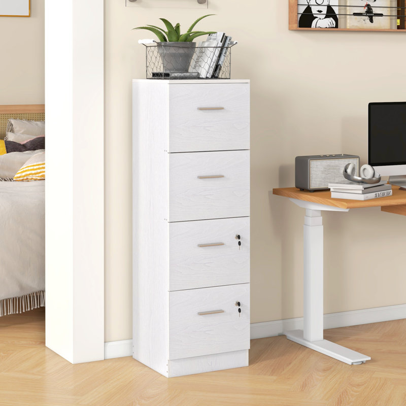 Seantae 4 Drawer Filing Cabinet, White