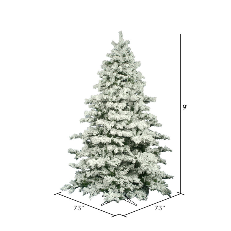 Flocked Alaskan White Pine Artificial Christmas Tree, 9' H