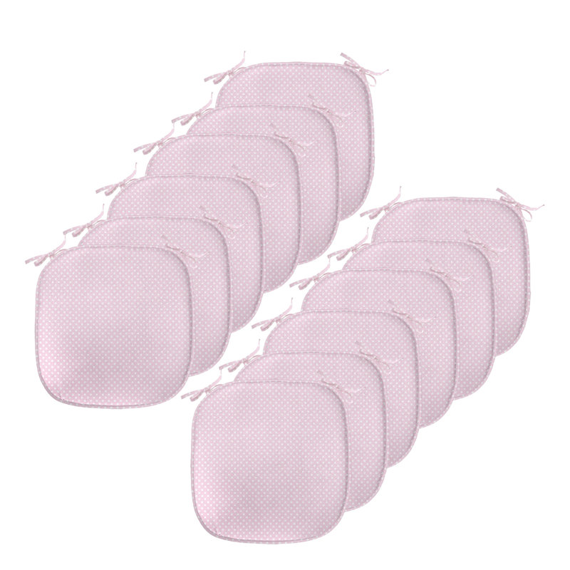 Chair Pad Cushion, White/Pink