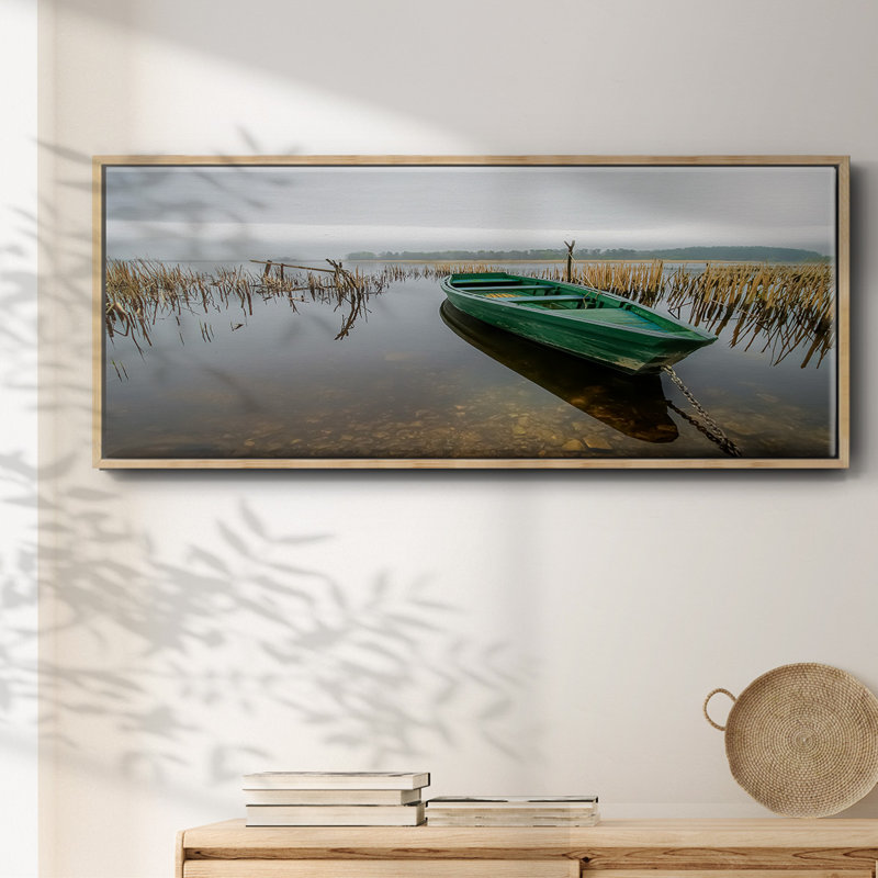«Green One», peinture sur toile encadrée, Naturel, H 20 po x l 50 po