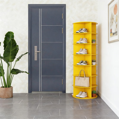 Étagère à chaussures rotative à 7 niveaux avec rotation à 360 degrés, organisateur de chaussures paresseux à grande capacité, unité de rangement polyvalente facile à assembler