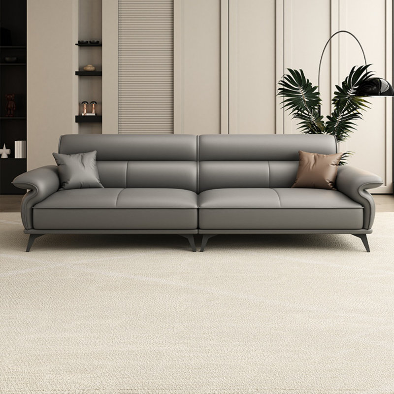 Canapé simple en similicuir gris décontracté