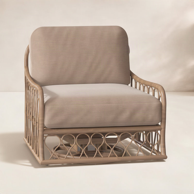 Cane Outdoor Chair, Canvas Heather Beige Sunbrella® Canvas