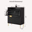 Armoire à chaussures moderne noire avec 2 portes à rabat et tablettes réglables-600784740-598519638